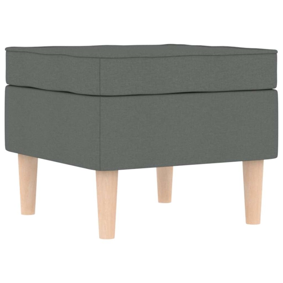 Sillón con taburete reposapiés tela gris