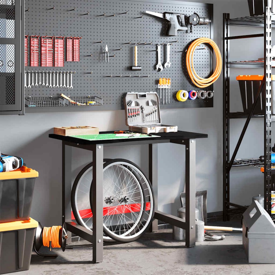 Banco de trabajo madera de roble marrón oscuro 100x60x81,5