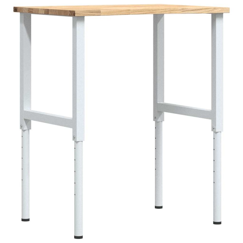 Banco de trabajo madera maciza de roble 80x60x(71,5-98)