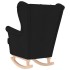 Silla mecedora de tela negro 74x90x102