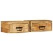Mesitas de noche de pared 2 uds madera maciza de mango rugosa