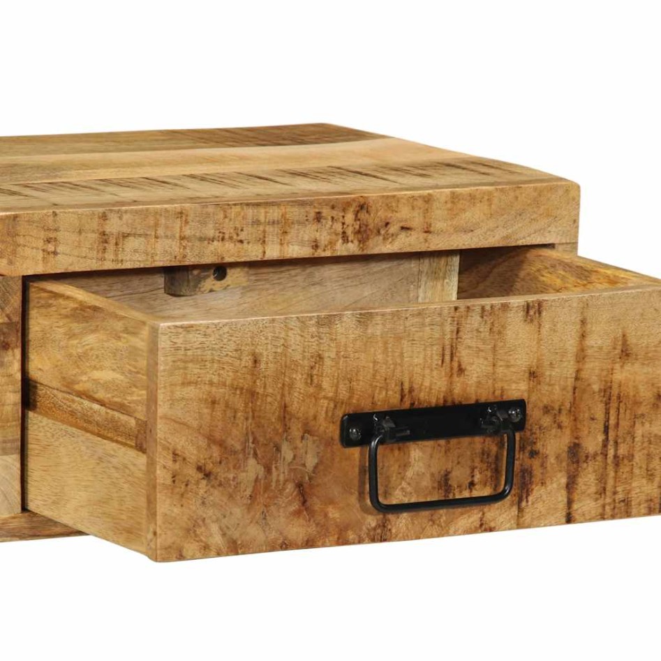 Mesitas de noche de pared 2 uds madera maciza de mango