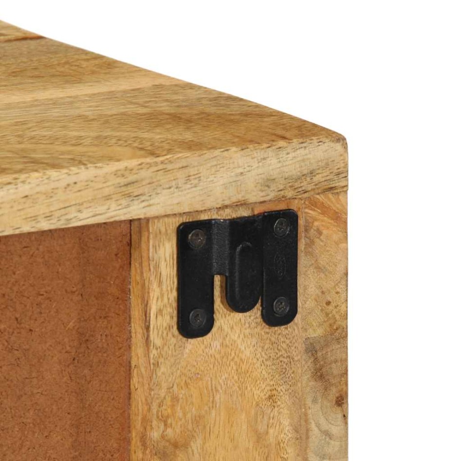 Mesitas de noche de pared 2 uds madera maciza de mango