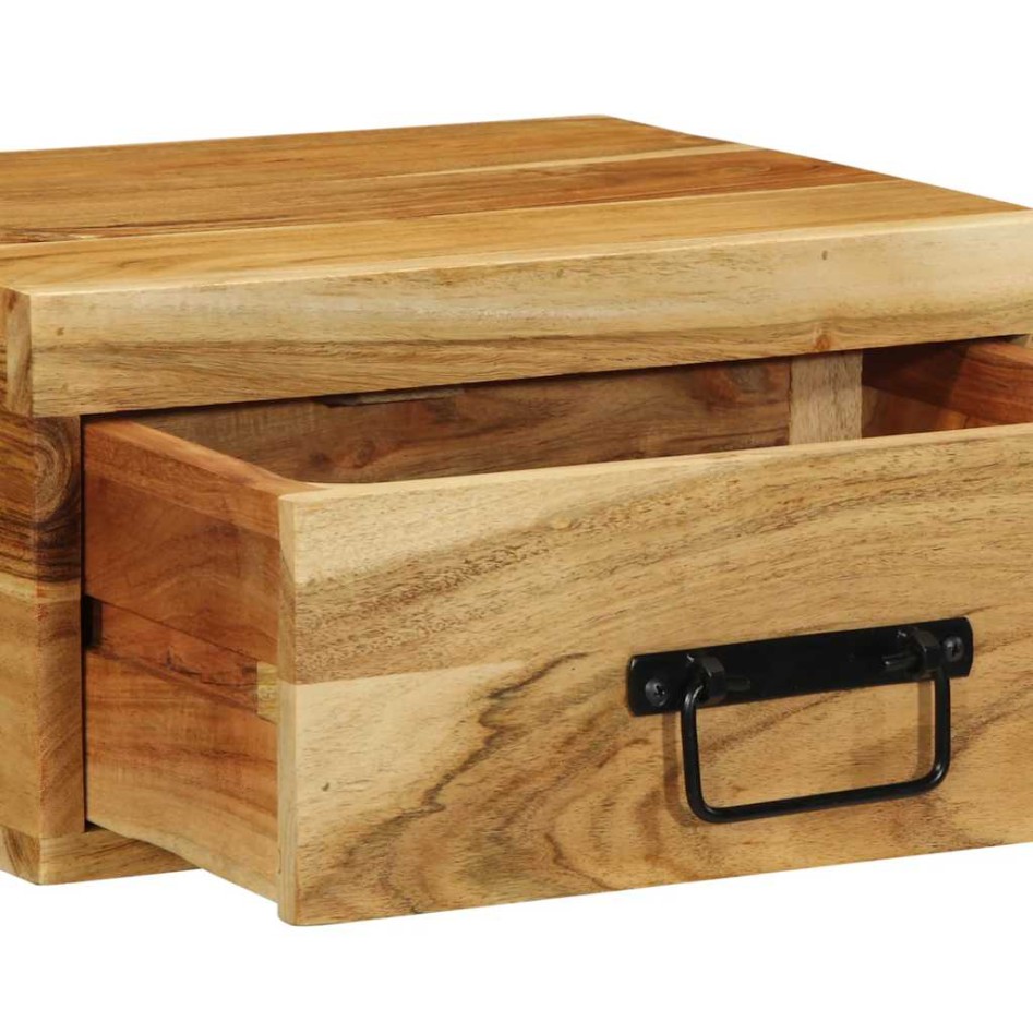 Mesitas de noche de pared 2 uds madera maciza de