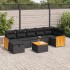 Set de sofás de jardín y cojines 8 piezas ratán sintético