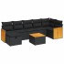 Set de sofás de jardín y cojines 8 piezas ratán sintético
