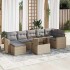 Set de sofás de jardín y cojines 8 piezas ratán sintético