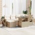 Set sofás de jardín 7 piezas y cojines ratán sintético