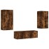 Muebles de TV de pared con luces LED 3 piezas roble