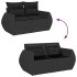 Set de muebles de jardín 5 pzas y cojines ratán sintético