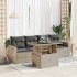 Set de sofás jardín y cojines 5 pzas ratán sintético gris