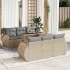 Set sofás de jardín 7 piezas y cojines ratán sintético