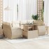 Set sofás de jardín 7 piezas y cojines ratán sintético