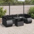 Set de sofás de jardín y cojines 8 piezas ratán sintético
