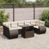 Set sofás de jardín 8 piezas y cojines ratán sintético