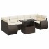 Set sofás de jardín 8 piezas y cojines ratán sintético