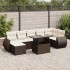 Set sofás de jardín 8 piezas y cojines ratán sintético