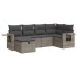 Set de muebles de jardín 6 pzas y cojines ratán sintético
