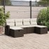 Set sofás de jardín 6 piezas y cojines ratán sintético