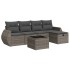 Set de muebles de jardín 6 pzas y cojines ratán sintético