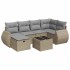 Set sofás de jardín 7 piezas y cojines ratán sintético