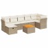 Set de sofás de jardín y cojines 8 piezas ratán sintético