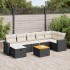 Set de sofás de jardín y cojines 8 piezas ratán sintético