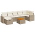 Set de sofás de jardín y cojines 8 piezas ratán sintético