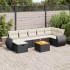 Set de sofás de jardín y cojines 8 piezas ratán sintético