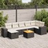 Set de sofás de jardín y cojines 8 piezas ratán sintético