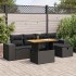 Set sofás jardín y cojines 6 pzas ratán sintético acacia