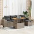 Set sofás jardín y cojines 6 pzas ratán sintético acacia