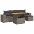 Set sofás jardín y cojines 6 pzas ratán sintético acacia
