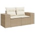 Set sofás jardín y cojines 6 pzas ratán sintético acacia