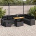 Set sofás jardín y cojines 9 pzas ratán sintético acacia