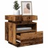Mesita de noche luces LED 2 uds madera envejecida 40x39x48,5