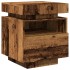Mesita de noche luces LED 2 uds madera envejecida 40x39x48,5