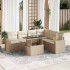 Set sofás de jardín 7 piezas y cojines ratán sintético