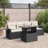 Set de muebles de jardín 5 pzas y cojines ratán sintético