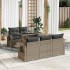 Set de muebles de jardín 6 pzas y cojines ratán sintético