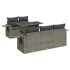 Set de muebles de jardín 6 pzas y cojines ratán sintético