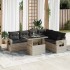 Set de sofás de jardín 7 pzas con cojines ratán PE gris