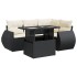 Set de muebles de jardín 5 pzas y cojines ratán sintético