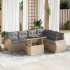 Set sofás de jardín 7 piezas y cojines ratán sintético