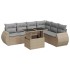 Set sofás de jardín 7 piezas y cojines ratán sintético