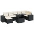 Set de muebles de jardín 5 pzas y cojines ratán sintético
