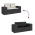 Set de muebles de jardín 5 pzas y cojines ratán sintético