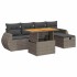 Set sofás jardín y cojines 6 pzas ratán sintético acacia