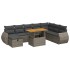 Set sofás jardín y cojines 9 pzas ratán sintético acacia