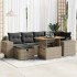Set sofás jardín y cojines 8 pzas ratán sintético acacia